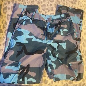 Blue camouflage, cargo pants ￼